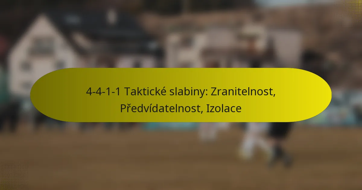 4-4-1-1 Taktické slabiny: Zranitelnost, Předvídatelnost, Izolace