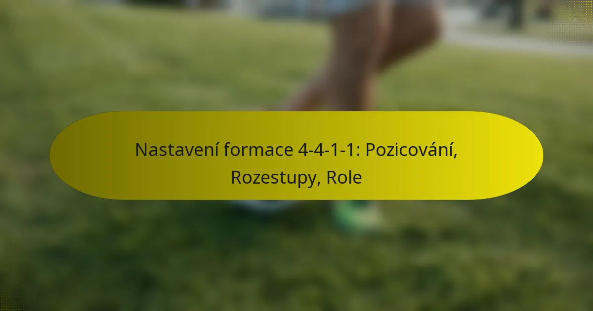 Nastavení formace 4-4-1-1: Pozicování, Rozestupy, Role