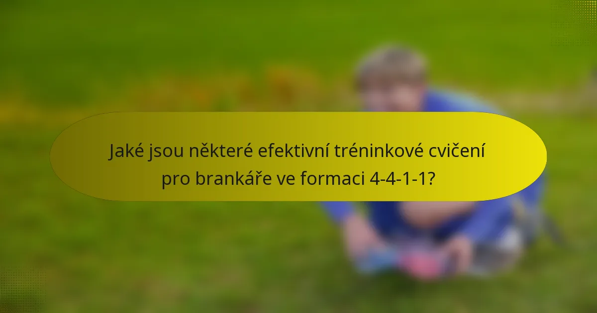 Jaké jsou některé efektivní tréninkové cvičení pro brankáře ve formaci 4-4-1-1?