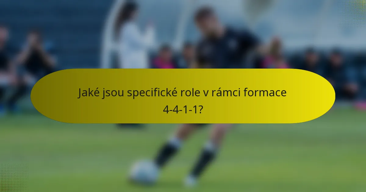 Jaké jsou specifické role v rámci formace 4-4-1-1?